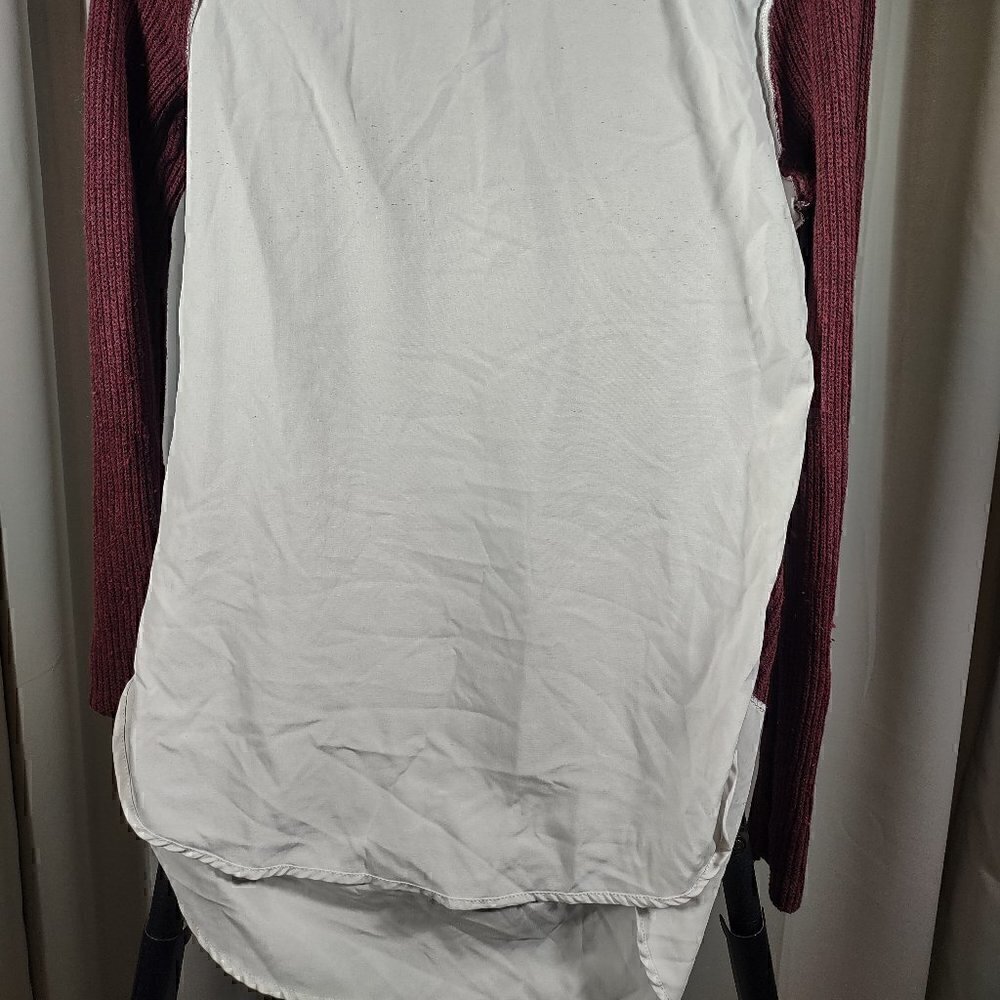 VERA WANG (SIMPLY VERA), BURGUNDY LACE SWEATER, SIZE S - Picture 8 of 12